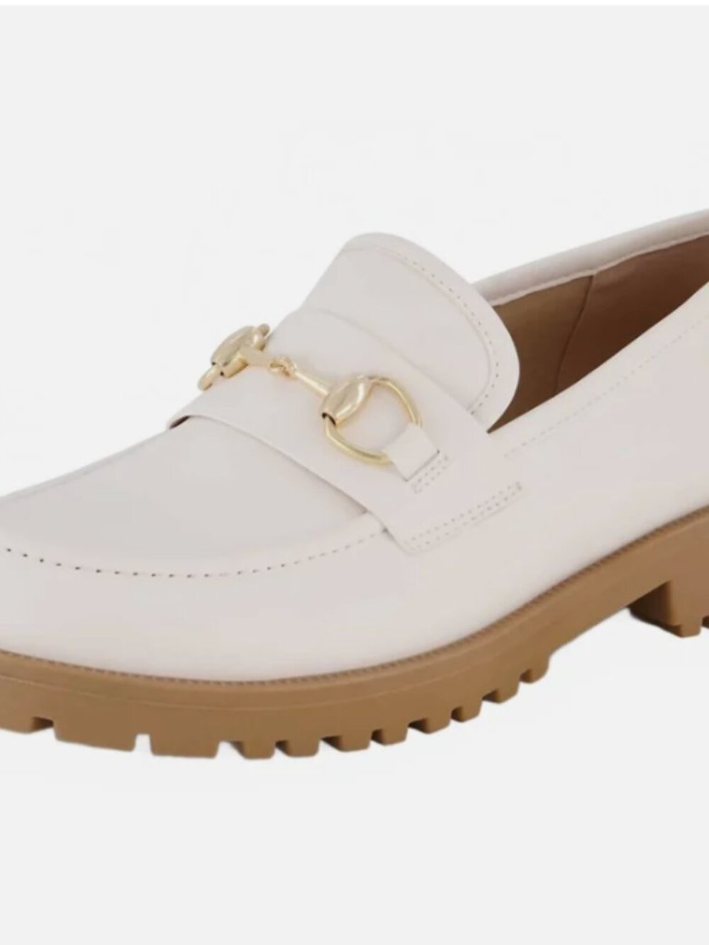 Cushionaire women's romeo chunky loafer in cream size 9M NWOB